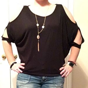 Cold shoulder dolman top